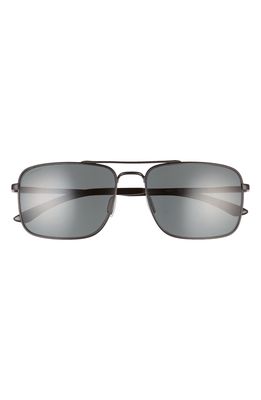 Smith Outcome 59mm Polarized Aviator Sunglasses in Matte Black/Polarized Gray