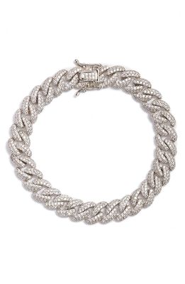 SHYMI Cuban Chain Pave Bracelet in Silver