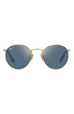 Ray-Ban Titanium 50mm Gradient Round Sunglasses in Gold