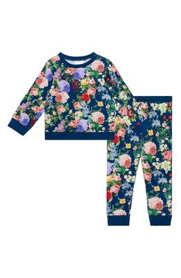 Posh Peanut Carmen Fitted Two-Piece Pajamas in Dark Blue