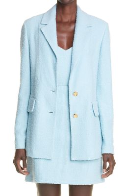 St. John Collection Textured Tweed Knit Jacket in Pale Blue