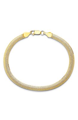 Sterling Forever Herringbone Chain Bracelet in Gold