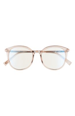 Le Specs Le Danzing 52mm Round Blue Light Blocking Glasses in Rosewater Rosegold Blue Light