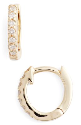 Dana Rebecca Designs Mini Diamond Huggie Hoop Earrings in Yellow Gold