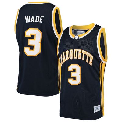 Men's Original Retro Brand Dwyane Wade Navy Marquette Golden Eagles Alumni Basketball Jersey