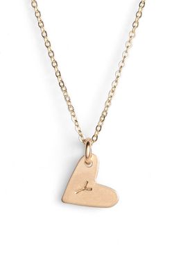 Nashelle 14k-Gold Fill Initial Mini Heart Pendant Necklace in Gold/Y