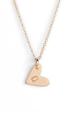 Nashelle 14k-Gold Fill Initial Mini Heart Pendant Necklace in Gold/Q