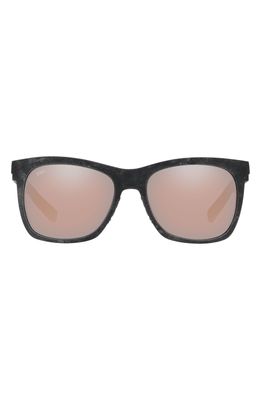 Costa Del Mar 55mm Polarized Square Sunglasses in Grey/Copper Silver Mirror