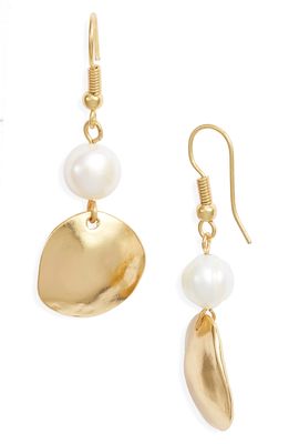 Karine Sultan Imitation Pearl Drop Earring in Gold