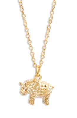 Anna Beck Elephant Pendant Necklace in Gold