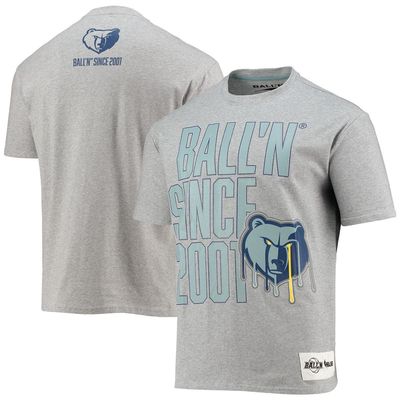 BALL-N Men's BALL'N Heathered Gray Memphis Grizzlies Since 2001 T-Shirt in Heather Gray