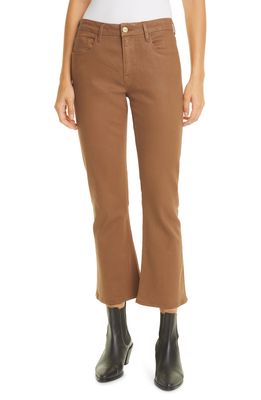 FRAME Le Crop Coated Mini Bootcut Jeans in Vicuna