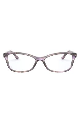 Polo Ralph Lauren 53mm Rectangular Optical Glasses in Shiny Striped Violet/demo Lens