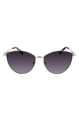 Longchamp Roseau 58mm Cat Eye Sunglasses in Gold /Purple