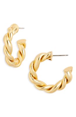 Karine Sultan Twisted Braid Hoop Earrings in Gold