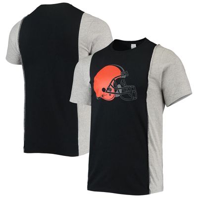 Men's Refried Apparel Black/Heathered Gray Cleveland Browns Sustainable Split T-Shirt