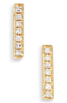 Dana Rebecca Designs Sylvie Rose Diamond Bar Stud Earrings in Yellow Gold