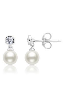 Crislu Cultured Pearl Drop Earrings in Pearl/Ivory