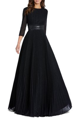 Ieena for Mac Duggal Sparkle Pleated Ballgown in Black