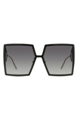 Dior 30Montaigne 58mm Square Sunglasses in Black And Gold/grey