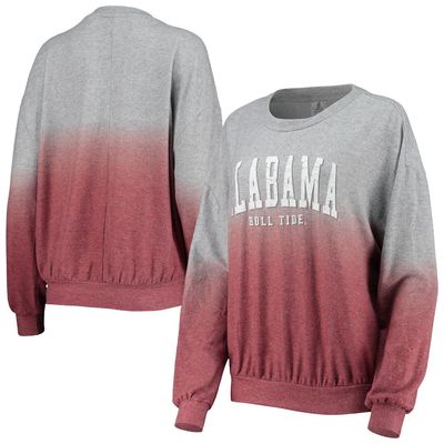 Women's Gameday Couture Crimson/Gray Alabama Crimson Tide Slow Fade Hacci Ombre Pullover Sweatshirt