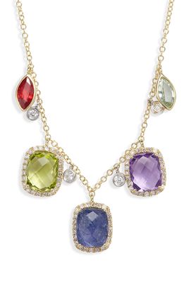 Meira T Semiprecious Stone & Diamond Necklace in Yellow Gold
