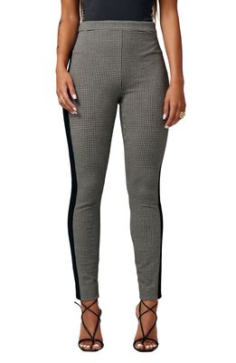 LITA by Ciara Leader Houndstooth Cotton Blend Track Pants in Black Houndstooth