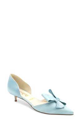 Something Bleu Cliff Bow d'Orsay Pump in Light Blue Satin