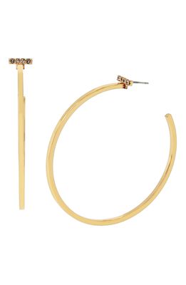 AllSaints Pave Bar Hoop Earrings in Black Diamond