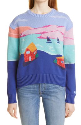 Polo Ralph Lauren Scenic Graphic Crewneck Sweater in Blue Multi