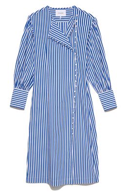 FRAME Stripe Long Sleeve Organic Cotton Shirtdress in Jet Stream Multi