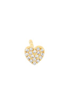 EF Collection Baby Diamond Heart Stud Earring in Yellow Gold/Diamond
