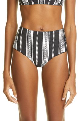 lemlem Luchia High Waist Bikini Bottoms in Black