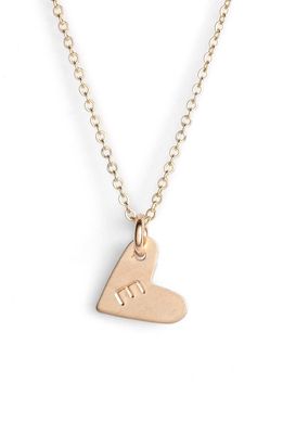 Nashelle 14k-Gold Fill Initial Mini Heart Pendant Necklace in Gold/E