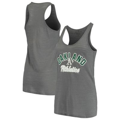 Women's Soft as a Grape Charcoal Oakland Athletics Multi-Count Tank Top