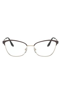 Prada 54mm Cat Eye Optical Glasses in Black/Light Gold