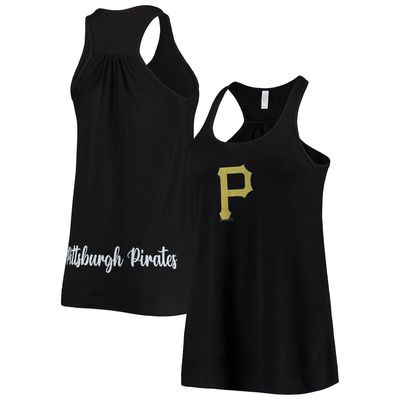 Women's Soft as a Grape Black Pittsburgh Pirates Front & Back Tank Top