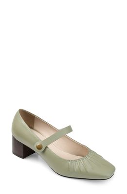 Journee Signature Ellsy Mary Jane Pump in Green Leather