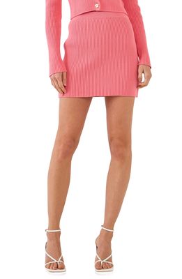English Factory Knit Miniskirt in Pink