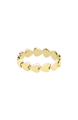 Tiny Tags Perfectly Imperfect Heart Band Ring in Gold