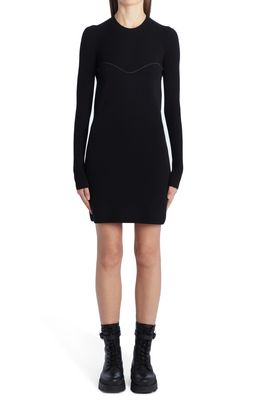 Moncler Long Sleeve Knit Minidress in Black