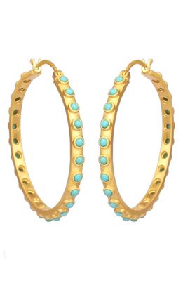 Christina Greene Chirstina Greene Turquoise Studded Hoop Earrings