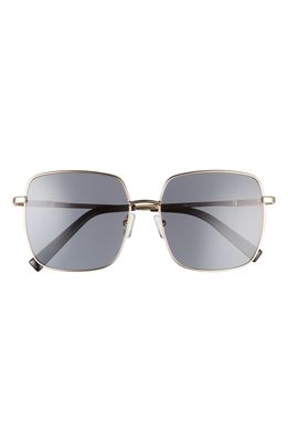 Le Specs The Cherished 58mm Square Sunglasses in Gold/Smoke Mono Polarized
