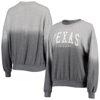 Women's Gameday Couture Charcoal/Gray Texas Longhorns Slow Fade Hacci Ombre Pullover Sweatshirt