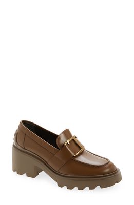 Tod's Buckle Moc Toe Loafer in Green