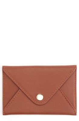 ROYCE New York Leather Envelope Card Holder in Tan