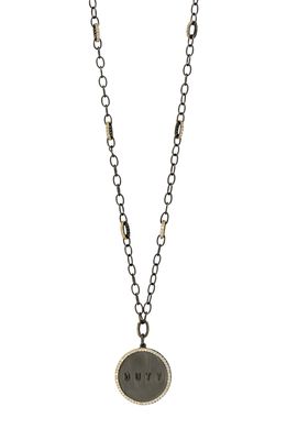 FREIDA ROTHMAN West Point Duty Pendant Necklace in Gold And Black