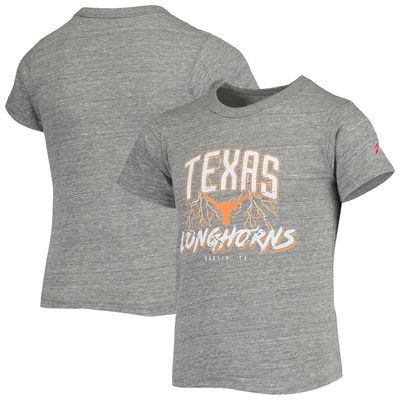 Youth League Collegiate Wear Heathered Gray Texas Longhorns Victory Falls Tri-Blend T-Shirt in Heather Gray