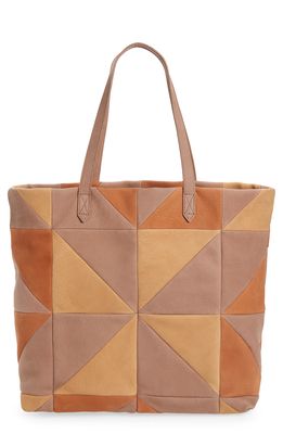 Madewell The Transport Tote: Patchwork Nubuck Edition in Distant Sand Multi