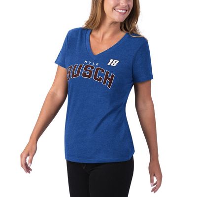 Women's G-III 4Her by Carl Banks Blue Kyle Busch A Game V-Neck T-Shirt